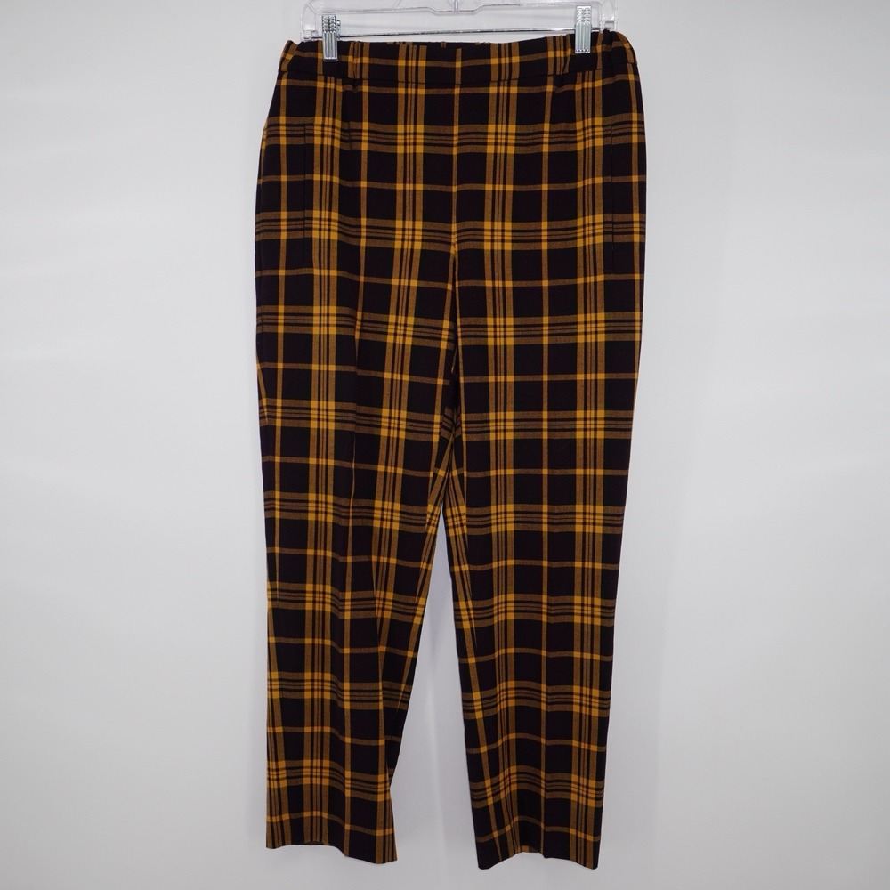 Wilfred Aritzia Darontal Yellow Plaid Pull On Pants Size 6 Academia Preppy